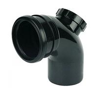 FLOPLAST 110mm Soil Ring Seal 92.5 Degree Access Bend - Black