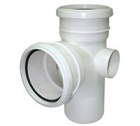 FLOPLAST 110mm Soil Ring Seal 92.5 Degree Branch - White - Pack of 2