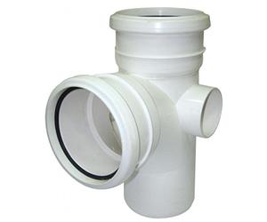 FLOPLAST 110mm Soil Ring Seal 92.5 Degree Branch - White - Pack of 2