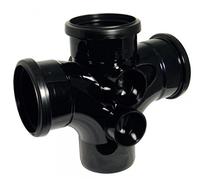 FLOPLAST 110mm Soil Ring Seal 92.5 Degree Double Branch - Black