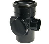 FLOPLAST 110mm Soil Ring Seal Access Socket Spigot - Black