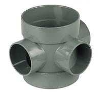 FLOPLAST 110mm Soil Ring Seal Short Boss Pipe - Grey