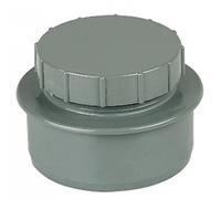 FLOPLAST 110mm Soil Screwed Access Cap - Grey - Pack of 2