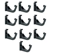 FLOPLAST 112mm Half Round Fascia Gutter Bracket - Black - Bag of 10