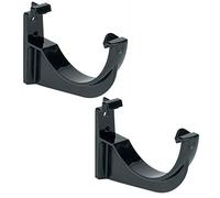 FLOPLAST 112mm Half Round Fascia Gutter Bracket - Black - Bag of 2