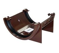 FLOPLAST 112mm Half Round Fascia Gutter Union Bracket - Brown - Pack of 2