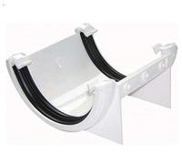 FLOPLAST 112mm Half Round Fascia Gutter Union Bracket - White - Pack of 2