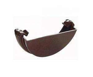 FLOPLAST 112mm Half Round Gutter External Stop End - Brown