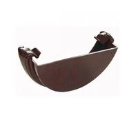 FLOPLAST 112mm Half Round Gutter External Stop End - Brown - Pack of 2