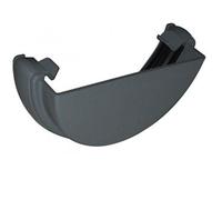 FLOPLAST 112mm Half Round Gutter External Stop End - Grey