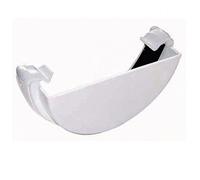 FLOPLAST 112mm Half Round Gutter External Stop End - White - Pack of 2