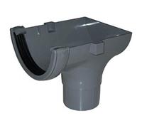 FLOPLAST 112mm Half Round Gutter Stop End Outlet - Grey