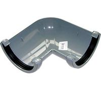 FLOPLAST 112mm Round Gutter Pipe 90 Degree Angle - Grey