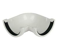 FLOPLAST 112mm Round Gutter Pipe 90 Degree Angle - White - Pack of 2