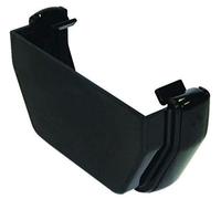 FLOPLAST 114mm Square Gutter External Stop End - Black - Pack of 2