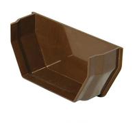 FLOPLAST 114mm Square Gutter Internal Stop End - Brown - Pack of 2