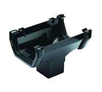 Floplast Black Square Running Gutter Outlet, (L)138mm (W)114mm