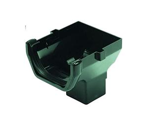 FLOPLAST 114mm Square Gutter Stop End Outlet - Black - Pack of 2