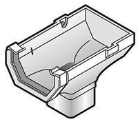 FLOPLAST 114mm Square Gutter Stop End Outlet - White
