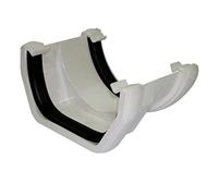 FLOPLAST 114mm Square to 112mm Round Gutter Adapter - White - Pack of 2