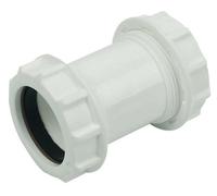 Floplast 219412 Universal White Compression Straight Waste Pipe Coupler (Dia)40mm