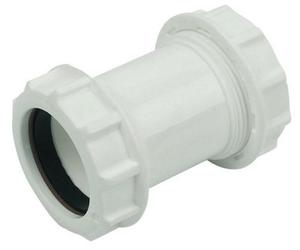 Floplast 219412 Universal White Compression Straight Waste Pipe Coupler (Dia)40mm