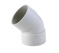 Floplast 229422 White Solvent Weld 45° Non-Adjustable Waste Pipe Bend (Dia)40mm