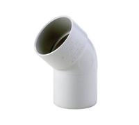 Floplast 229456 White Solvent Weld 45° Non-Adjustable Waste Pipe Conversion Bend (Dia)40mm