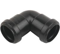FloPlast Black Push-fit 90° Waste Pipe Bend (Dia)32mm