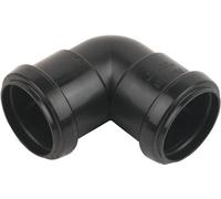 Floplast 245314 Black Push-Fit 90° Non-Adjustable Waste Pipe Bend (Dia)40mm