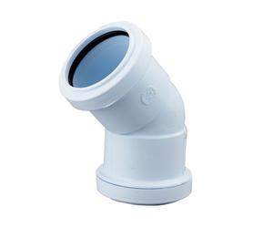 Floplast 245422 White Push-Fit 135° Waste Pipe Bend (Dia)40mm