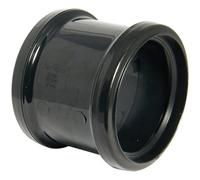 Floplast Black Push-Fit Underground Drainage Coupler (Dia)110mm