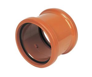 Floplast 285112 Terracotta Push-Fit Underground Drainage Coupler (Dia)110mm