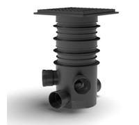Floplast 300mm Mini Inspection Chamber Set, Base With Two 200mm Risers And 35Kn Square Pvc Cover.