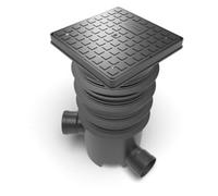 Floplast 300mm Mini Inspection Chamber Set Double-Sealed - Base, Two 200mm Risers, Square Pvc Cover And Frame