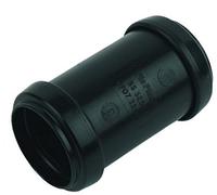 FLOPLAST 32mm Black Pushfit Waste Pipe Coupling - Bag of 2