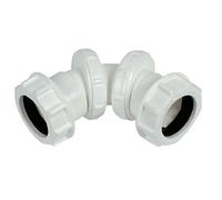 FLOPLAST 32mm Compression Waste Adjustable Bend - White