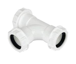 FLOPLAST 32mm Compression Waste Tee - White - Bag of 2