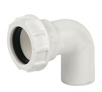 FLOPLAST 32mm White Compression Waste 90' Conversion Bend
