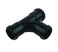 FLOPLAST 40mm Black Pushfit Waste Pipe Tee - Bag of 2