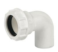 FLOPLAST 40mm White Compression Waste 90' Conversion Bend