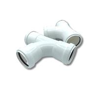 FLOPLAST 40mm White Pushfit Waste Pipe Tee - Bag of 2