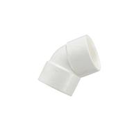 Floplast 439412 White Solvent Weld 45° Non-Adjustable Waste Pipe Overflow Bend (Dia)21.5mm