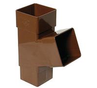 FLOPLAST 65mm Square 67 Degree Downpipe Branch - Brown
