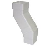 FLOPLAST 65mm Square Downpipe Adjustable Offset Bend - White
