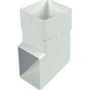 FLOPLAST 65mm Square Downipe Shoe - White - Pack of 2