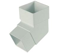 FLOPLAST 65mm Square Downpipe 112.5 Degree Offset Bend - White - Pack of 2