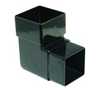 FLOPLAST 65mm Square Downpipe 92.5 Degree Offset Bend - Black - Pack of 2