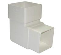FLOPLAST 65mm Square Downpipe 92.5 Degree Offset Bend - White - Pack of 2
