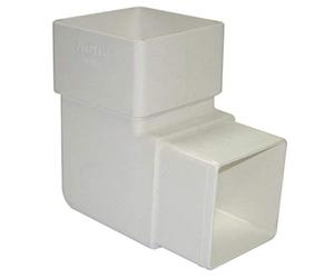 FLOPLAST 65mm Square Downpipe 92.5 Degree Offset Bend - White - Pack of 2